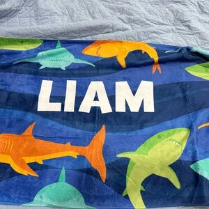 NWOT “Liam” Colorful Shark Print Beach Towel
